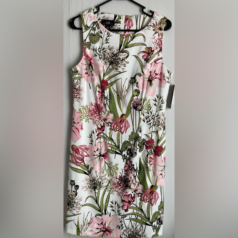 AGB Floral Mini Dress - Pink and Green